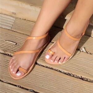 Greek Goddess Natural Leather Sandals Handmade In Greece